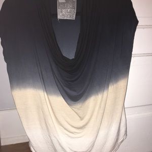 Blue & white ombré soft designer t shirt, S